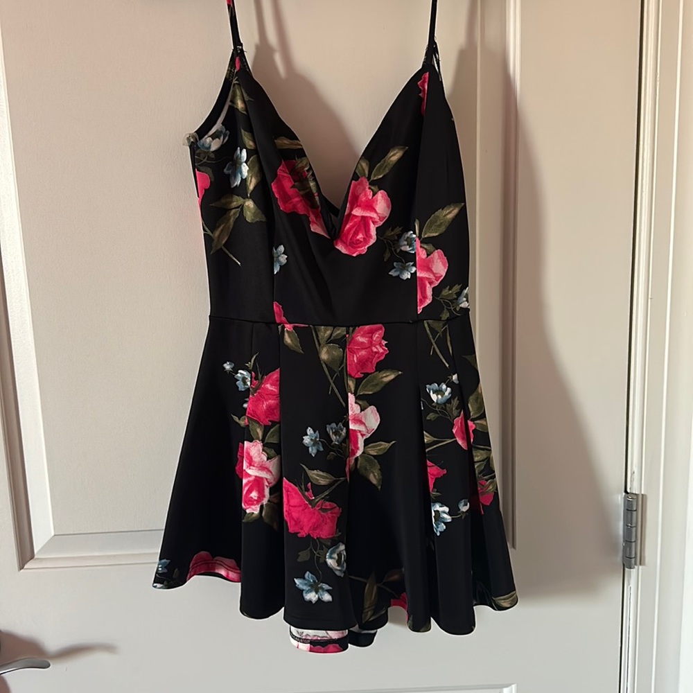 Windsor Black with Roses Romper (M)